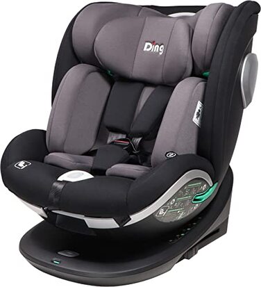 Дитяче автокрісло Ding Mace i-Size 0-36 кг з основою Isofix, обертається на 360 градусів, чорний/сірий DI-111917