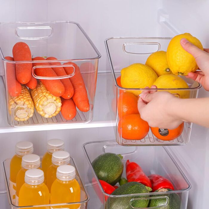 Організатор для холодильника JOYBOY, набір з 8 предметів, легкий, міцний, довговічний, високоякісний прозорий ящик для зберігання, без вмісту BPA