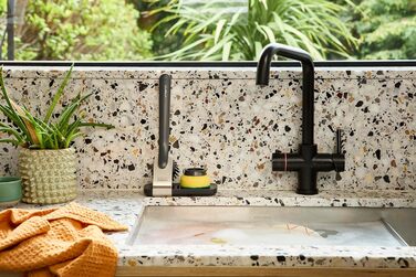 Набір для миття посуду Joseph Joseph SinkTech з підставкою з нержавіючої сталі, міцні щетинки, замінні насадки та підставка для насадок