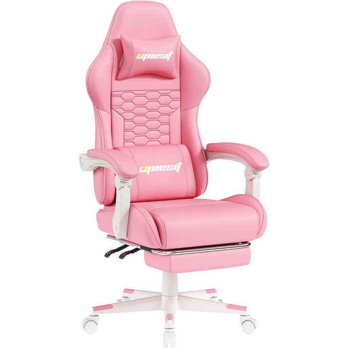 Ігровий крісло з підніжкою, регульованими підлокітниками та підтримкою попереку, ергономічне крісло для офісу з високою спинкою для дорослих, велике та високе крісло для робочого столу (Хейроза)