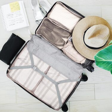 Набір органайзерів для подорожей та валізи Packing Cubes, водонепроникні сумки для одягу, 12 шт, бежевий