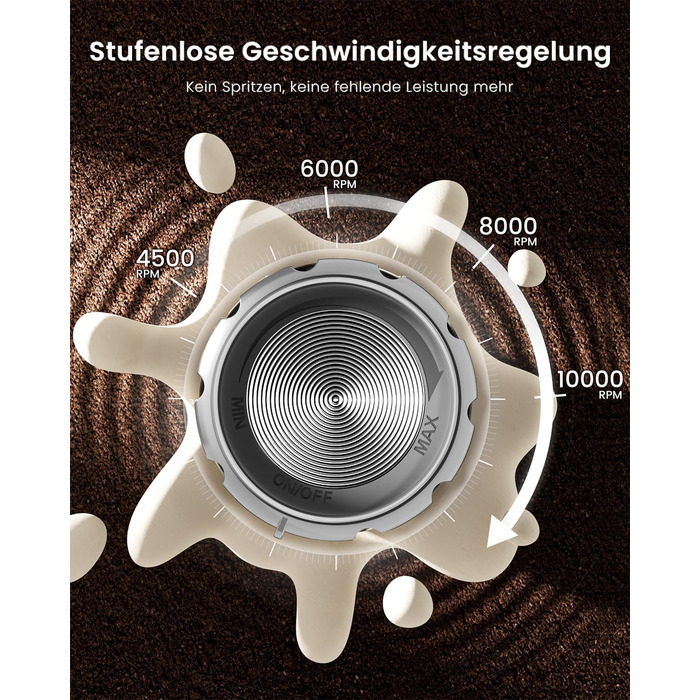 Електричний піноутворювач для молока Maestri House з регулюванням швидкості, знімний міксер з нержавіючої сталі, для лате та капучино (сірий)