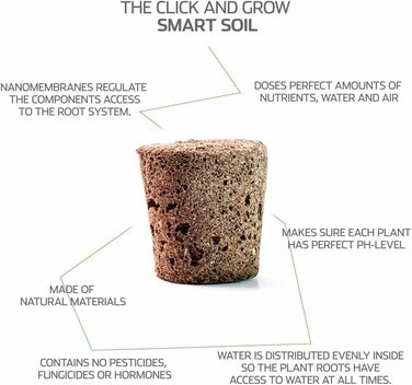 Click and Grow Indoor Garten: Розумний сад для вирощування зелені вдома з LED, 9 капсул (Бежевий)