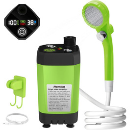 Набір для душу на кемпінг Green 6000mAh з цифровим дисплеєм та регулюванням, для дому та подорожей
