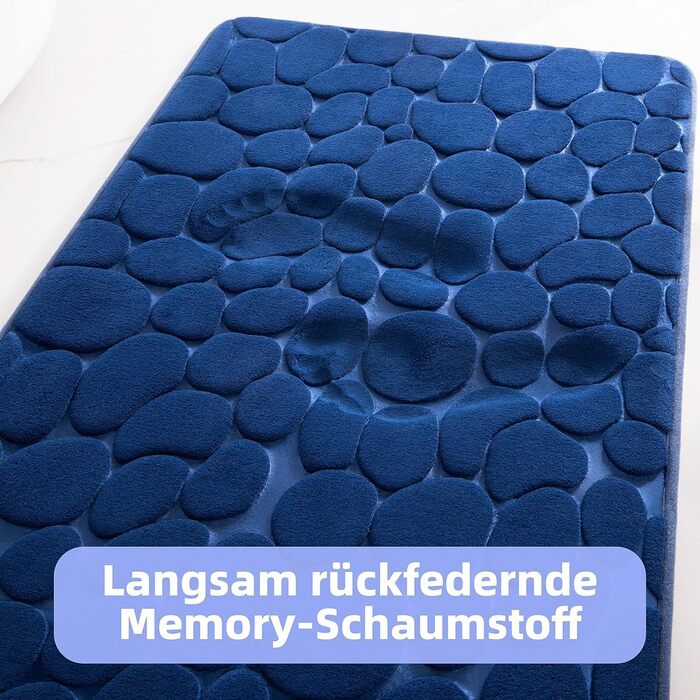 Килимок для ванної Chakme Memory Foam Non-Slip 60120 см (темно-синій, 6090 см)