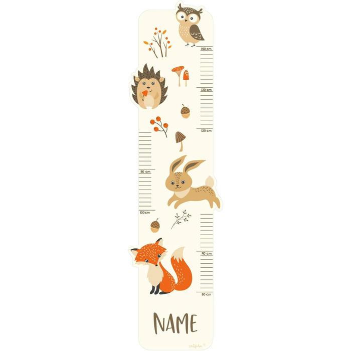 Планка Striefchen для дітей з іменами у вигляді настінної наклейки із зображенням милих лісових тварин