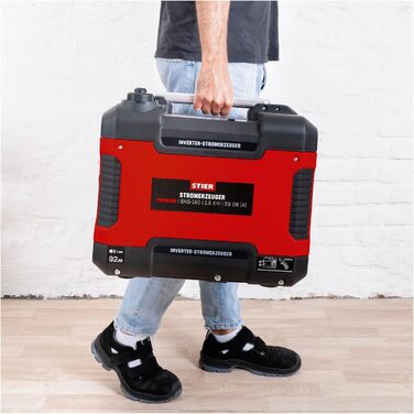 Генератор STIER SNS-190 Premium: бензиновий інверторний генератор, 4 л, 6 годин роботи, тихий (59 дБ), 4-тактний двигун, датчик масла, Eco-режим