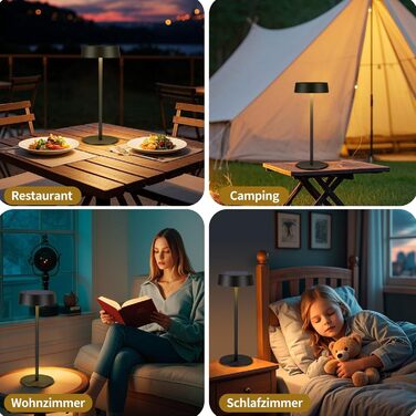 Сонярна LED лампа Suright настільна, акумуляторна, USB-C, 3 режими, регулювання яскравості, IP65, чорна