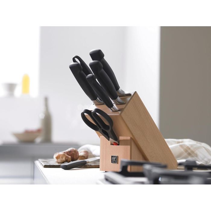 Набір ножів Zwilling 7-Piece, FRIODUR, з точильним каменем та ножицями, світло-коричневий