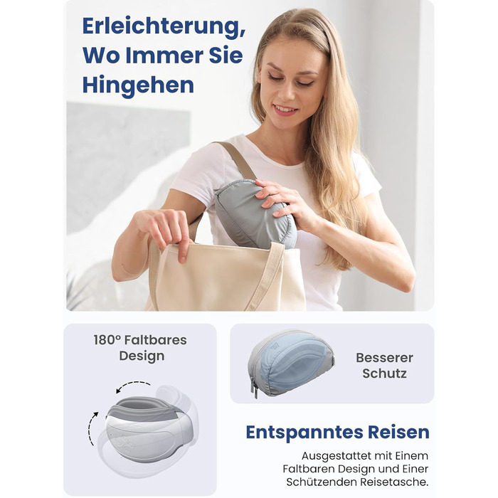 Масажер для очей Bob and Brad EyeOasis 2 з підігрівом, музикою та компресією. Електрична маска для очей для зняття темних кіл та сухості очей. Подарунок для чоловіків та жінок. Білий