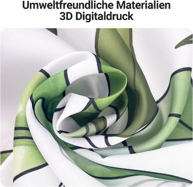 Штора для душу Lerores 240x200 см, Зелене листя, Антипліснява, Водовідштовхувальна, в т.ч. 16 люверсів і кілець