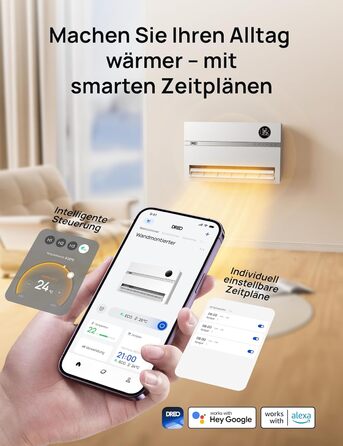 Електричний конвектор Dreo Smart Heizung: 2000W, з пульт та app, осциляція 120°, 5 режимів, таймер 24г, PTC кераміка, термостат