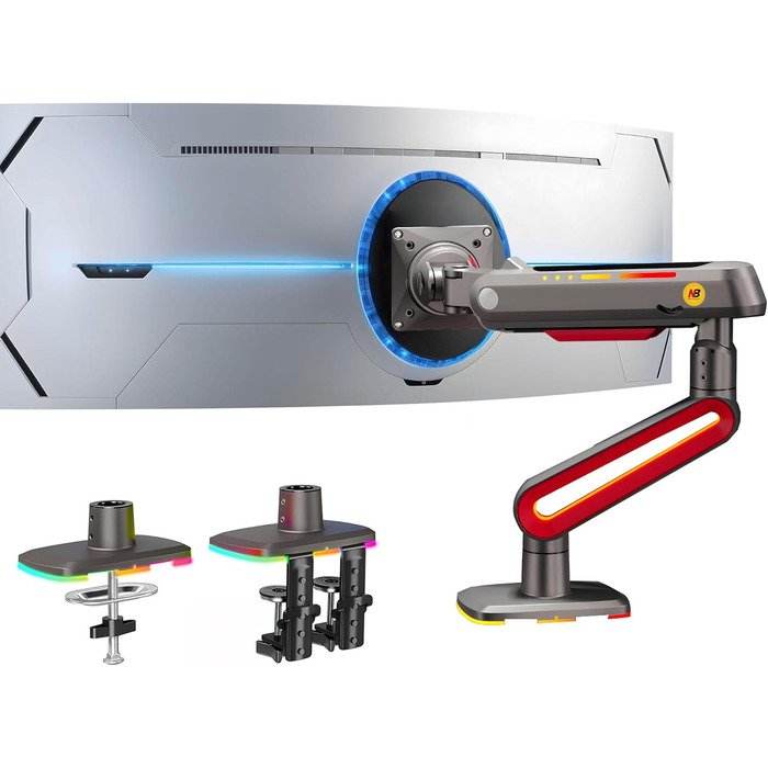 Кріплення для монітора NB Ergonomic RGB, 32-60 дюймів, для широких моніторів, до 20 кг, VESA 75/100 мм (червоний)
