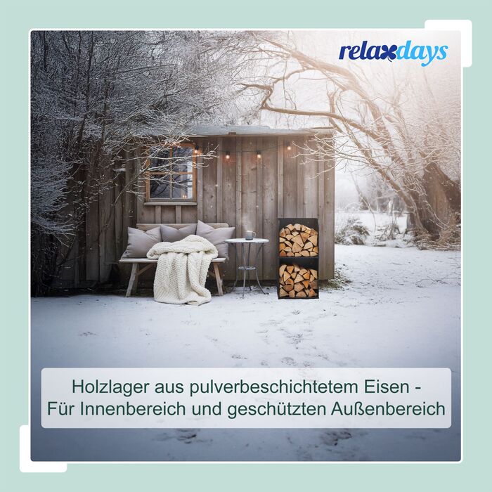 Стильна полиця для дров Relaxdays з двома відділеннями