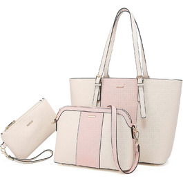 LOVEVOOK Набір сумок для жінок: гаманець, сумка через плече, сумка з ручкою, 3 шт., рожевий Y,