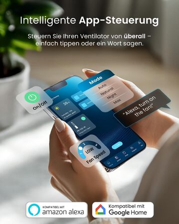 Вентилятор Pro Breeze OmniAir з очищувачем повітря, 105 см - безлопасний, осциляція 75°, пульт, HEPA 13, LED дисплей, 10 швидкостей, тихий, 5 режимів, Smart App, чорний