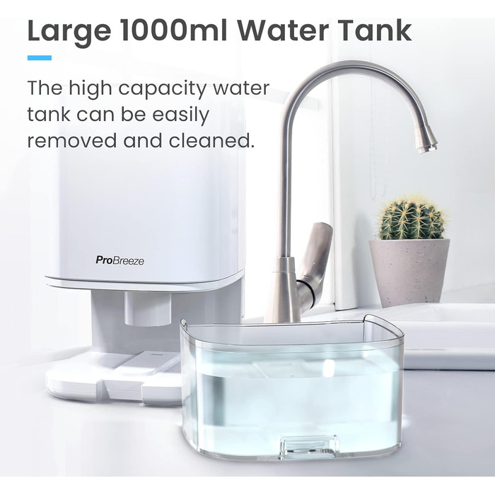 Електричний осушувач повітря Pro Breeze 1000 мл з таймером та нічником - для ванної, спальні, шафи та підвалу. Білий