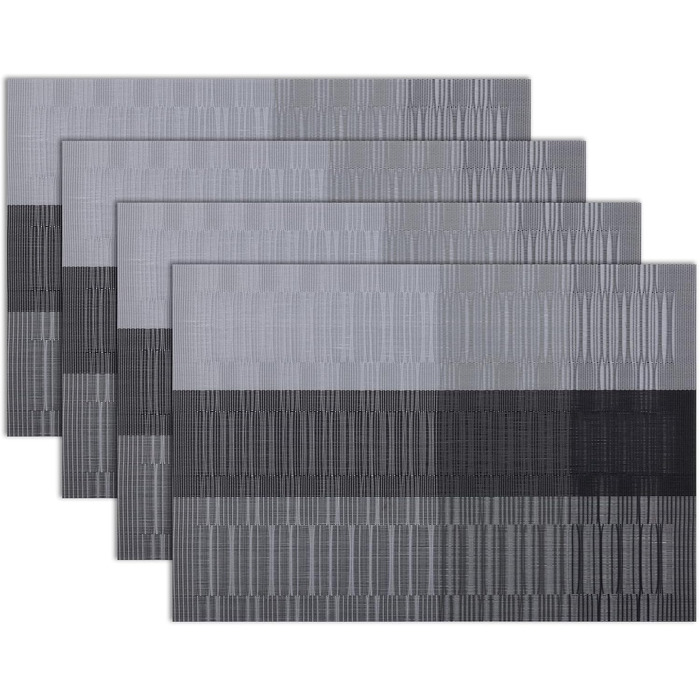 Підставки під тарілки Winknowl: плетений вініл, термоізоляція, набір 4 шт, чорний