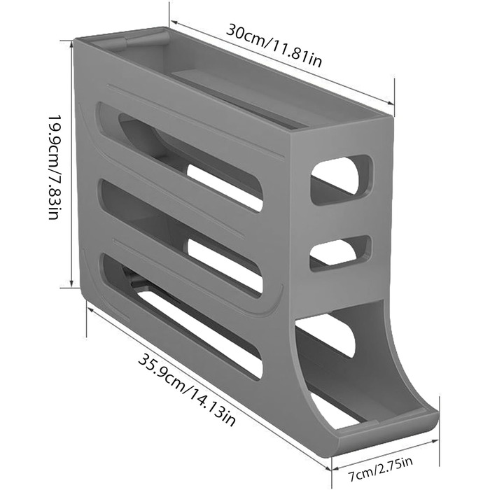 Яйцесховище Lambo - 4-х ярусний викатний органайзер для яєць - ящик для свіжих яєць, органайзер для яєць для кухні, холодильника і робочої поверхні (30 яєць)
