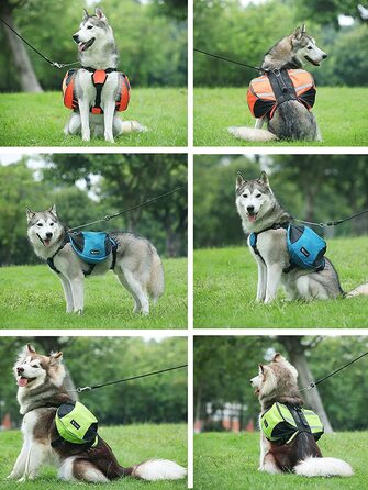 Сумка для сідла ifeunion для собак з Пойестера, для подорожей, кемпінгу, піших прогулянок, сумка для сідла для собак середнього та великого розміру (велика (1 упаковка), неоново-зеленого кольору)