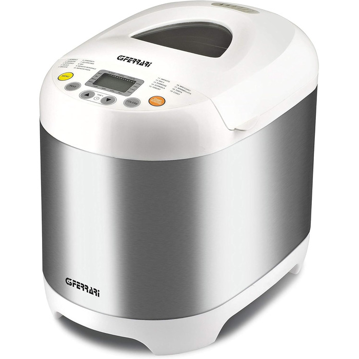 Хлібопечка G3 Ferrari Pagnotta, 550 Вт, нержавіюча сталь, 19 програм, срібно-білий колір