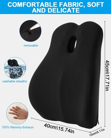 Подушка для спини FAOKZE з Memory Foam, ергономічна подушка для офісного крісла та дивана, антистатична та приємна до шкіри, для зручної посадки