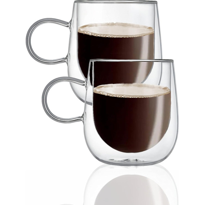 Набір термоокулярів Admiration Milano Latte Macchiato, 2x350мл, з подвійними стінками, 2 шт. и з ручкою