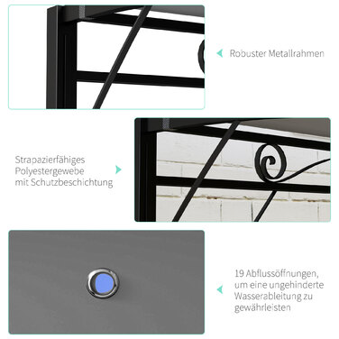 Павільйон з розкладним дахом, стійкий до погодних умов, 3 x 2,5 м, темно-сірий