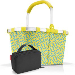 Набір сумка-переноска BK, термокейс OY, кошик для покупок SBKOY з невеликою сумкою-холодильником, (70407003) (фірмовий лимон чорний)