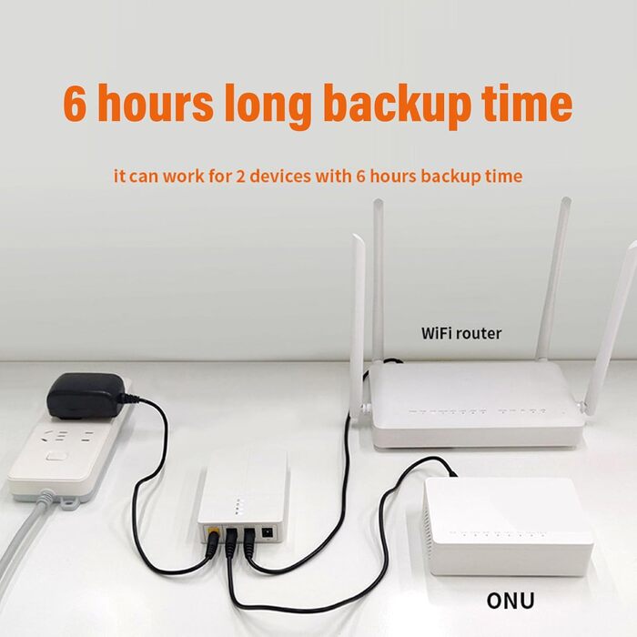 UPS FTVOGUE Mini - Джерело безперебійного живлення для роутера/модему з акумулятором 6000mAh, 2 роз'єми DC, захист від короткого замикання, для смартфонів/планшетів