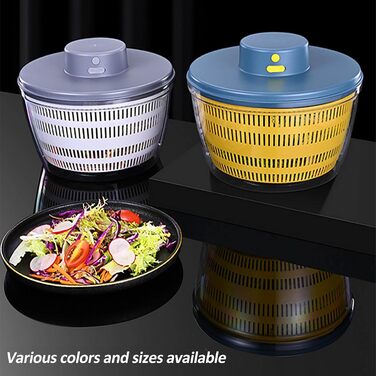 Електрична салатниця 4л: автоматичний сушар для салату, овочів та фруктів з пляшкою 350мл