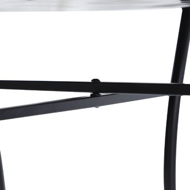 Мозаїчний стіл Outsunny Garden Table круглий Ø60 см, Балконний стіл Журнальний столик зі сталі та кераміки в помаранчевому та білому кольорах, висота 71 см для саду та балкона
