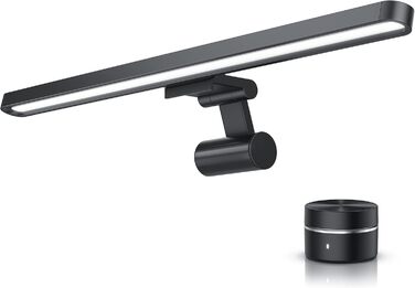 LED-лампа для монітора CSL Screenbar USB з пультом дистанційного керування, регулювання яскравості, 3 колірні температури, захист очей, поворотна