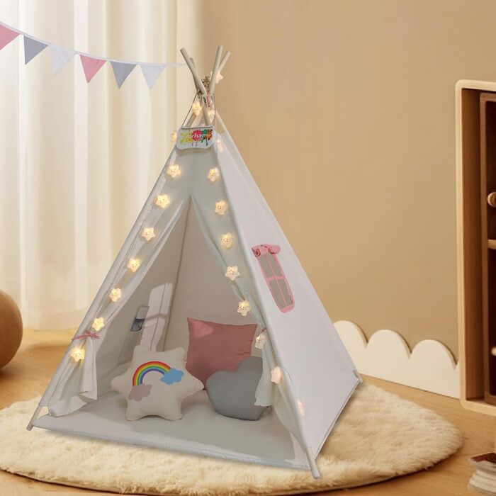 Дитяче намету Kinder Tipi Julia, 120x120x160 см, рожево-бежевий