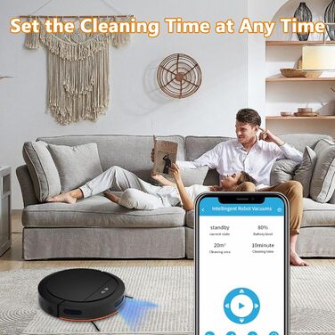 Робот-пилосос YEOOIYCW з функцією миття, 4000Pa, навігація, 150 хв роботи, керування через додаток, для шерсті тварин та килимів (білий/чорний)