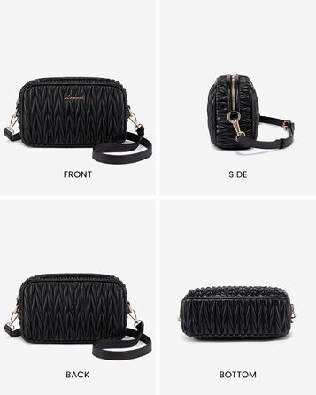 LOVEVOOK Сумка через плече жіноча, маленька сумочка кросбоді, чохол для телефону, сумка на плече, шкіра PU, чорна