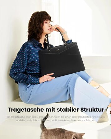 Сумка для ноутбука LOVEVOOK: жіноча сумка-шоппер, велика, для роботи, навчання, офісу, бізнесу, 15.6 дюймів, чорна