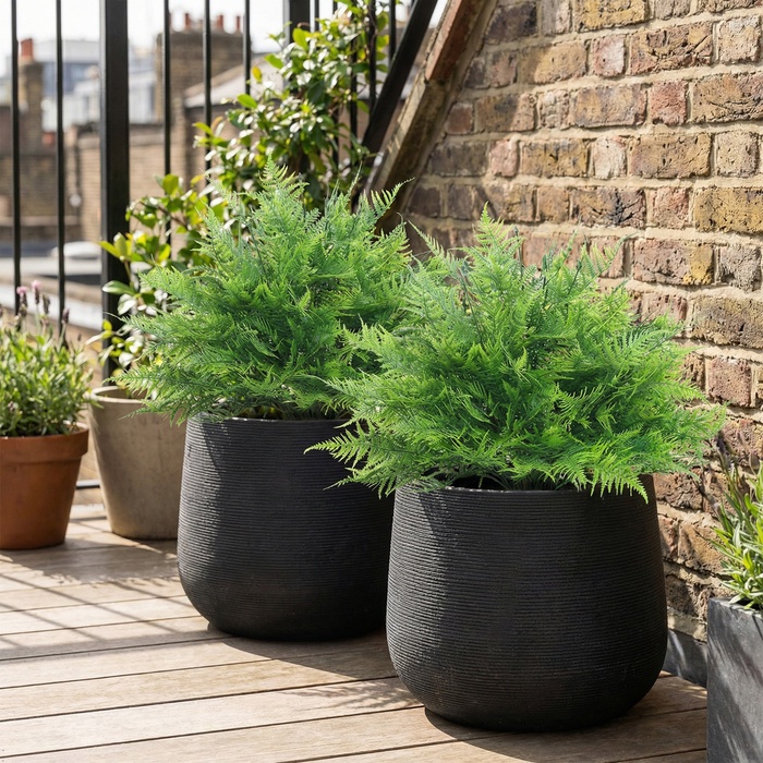 Штучні папороті Бостон, стійкі до УФ-випромінювання, штучні рослини на стеблах, набір з 2 шт., 60 см для саду, тераси