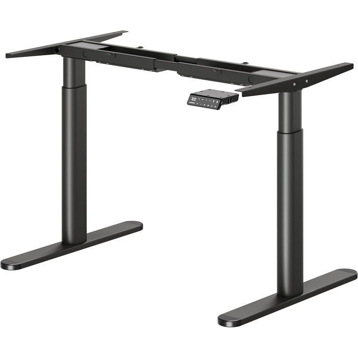 Електричний регульований стіл MAIDeSITe EL2 Pro Art з овальною основою, чорний. Підйом до 180 кг, 4 пам'яті, захист від зіткнень