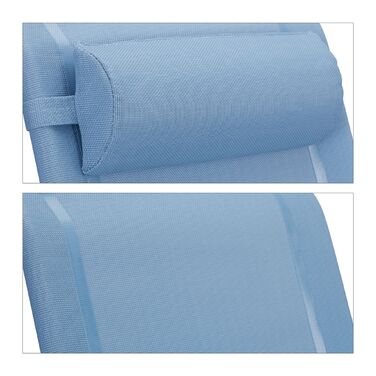 Розкладний шезлонг Relaxdays з подушкою для шиї