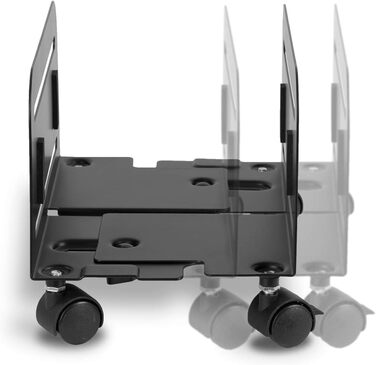 Підставка для комп'ютера Maclean MC-851 на колесах, мобільна, чорна, до 10 кг, 260 x 119/209 x 128 мм