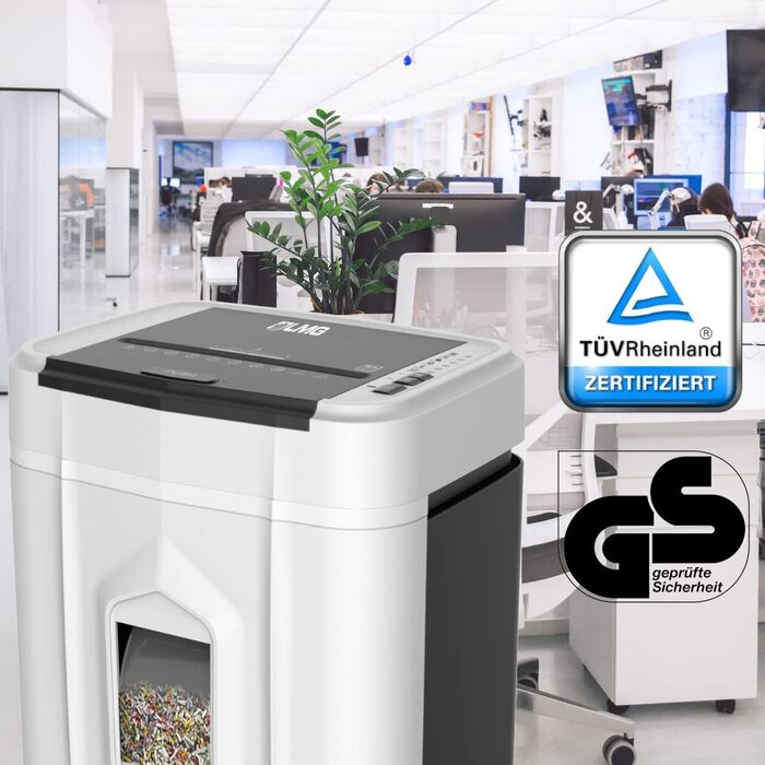 Шредер для паперу Reisswolf, 120 аркушів, автоматичний, P4, з контейнером 19л, тихий (65dB), кросс-різ/партикул-різ, автоматичне вимкнення