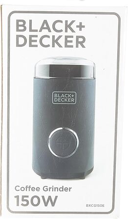 Кавомолка BlackDecker ES9080010B BXCG150E, 150, пластик, чорна кавомолка в зернах на 12 чашок