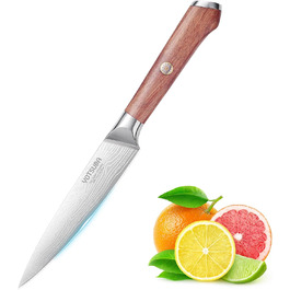 Набір професійних кухонних ножів YOTSUBA з дерев'яним блоком та точилкою, кухонні ножі з нержавіючої сталі, набір кухонних ножів для кухні (універсальний ніж 13 см)