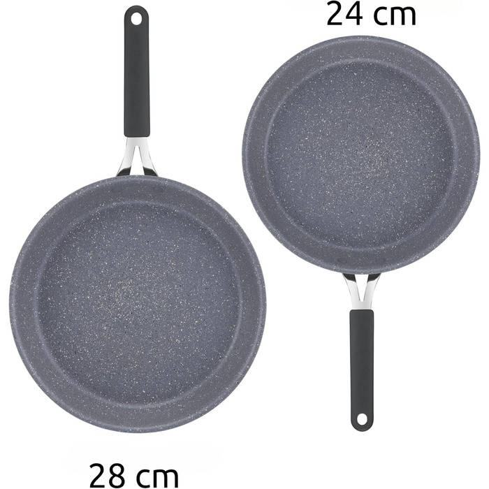 Набір сковорідок Lagostina Tempra Mineral з антипригарним покриттям, 24/28 см, силіконовий гриб, для всіх джерел тепла