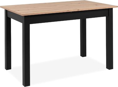 Столовий стіл Esszimmertisch Crawley III Sonoma Eiche 120 см - розсувний, кутовий, з висувною частиною, колір Artisan / Чорний