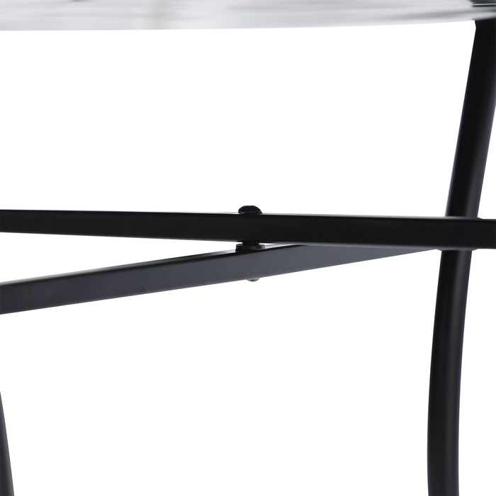 Мозаїчний стіл Outsunny Garden Table круглий Ø60 см, Балконний стіл Журнальний столик зі сталі та кераміки в помаранчевому та білому кольорах, висота 71 см для саду та балкона