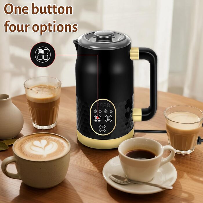 Електричний піноутворювач молока 4-в-1 з контролем температури для капучино та лате