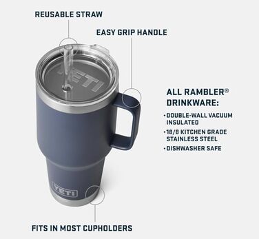 Термос YETI Rambler з кришкою-соломинкою, 1 л (Moon Dust)