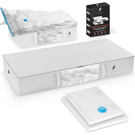 Набір для зберігання під ліжком - 2 вакуумні пакети 2 тканинні мішки XXL & XL - Зберігання та зберігання одягу, взуття, ковдр та подушок